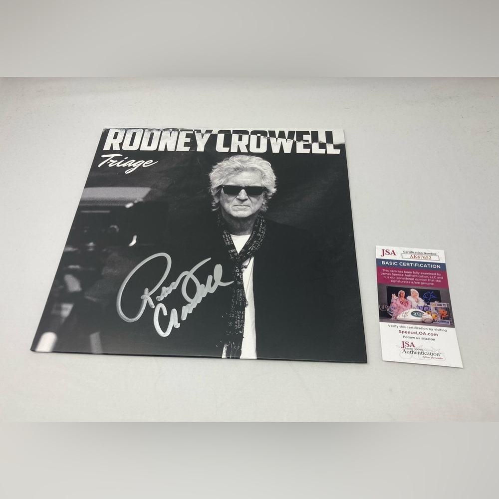 Rodney Crowell signed Triage Album JSA COA